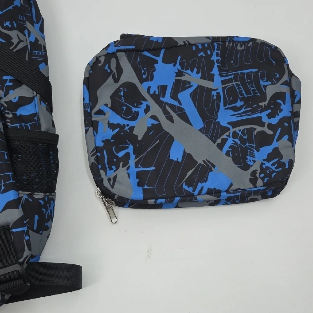 Blue and Black Gaming Backpack Set with Controller Design Glow In The Dark NWOT